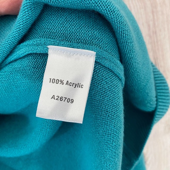 Appleseeds Teal Blue Lightweight Mock Turtleneck Sweater 3X New - Picture 5 of 5
